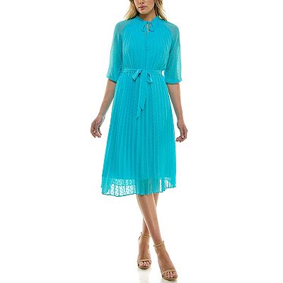 Women's Nanette Lepore 3/4 Sleeve Pleated Dress with Belt