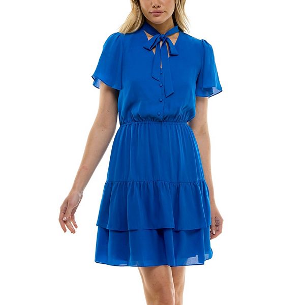 nanette lepore tie neck sweater dress