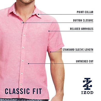 Men's IZOD Madras Short Sleeve Button Down Shirt