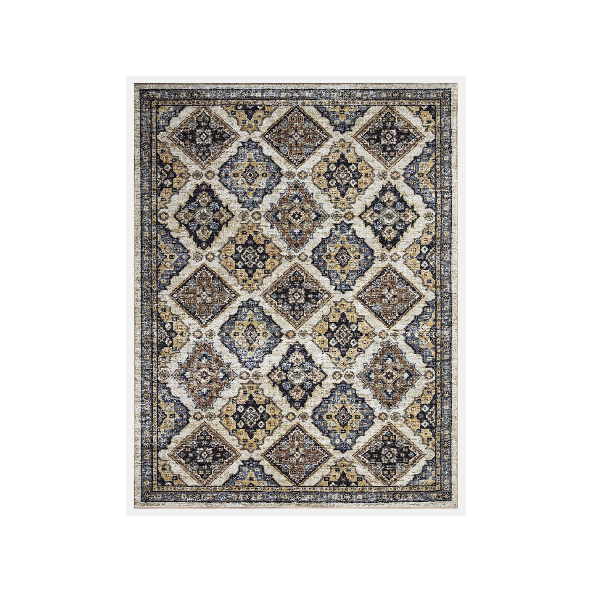 Concord Global Eden Panels Area Rug, Ivory