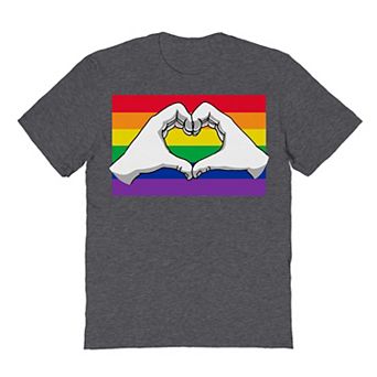 Men's COLAB89 Hand Heart Rainbow Pride Graphic Tee