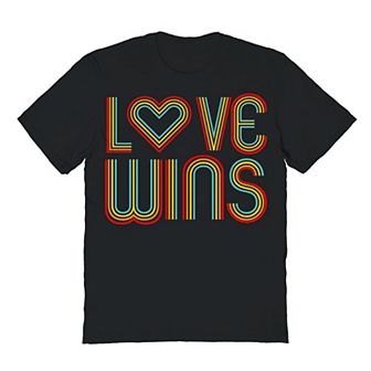 Men's COLAB89 by Threadless Love Wins Retro Pride Graphic Tee