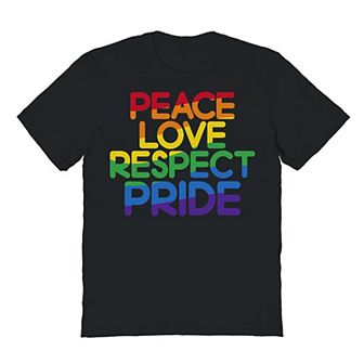 Men's COLAB89 by Threadless Peace Love Pride Pride Graphic Tee