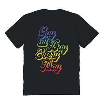 Men's COLAB89 by Threadless Gay All Day ARTFINI1 Pride Graphic Tee