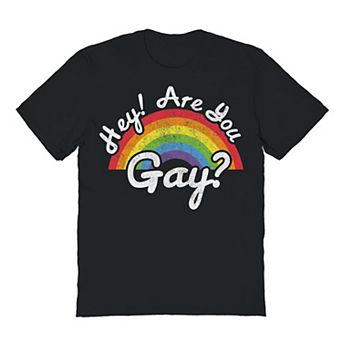 Men's COLAB89 Hey Are You Gay Pride Graphic Tee
