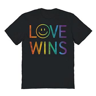 Men's COLAB89 Smiley Love Wins Pride Graphic Tee