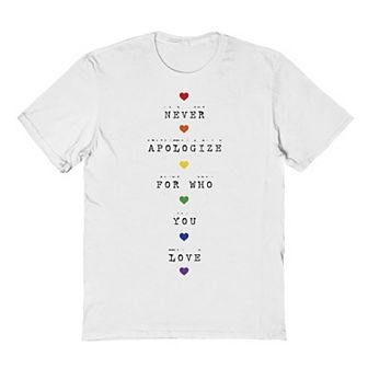 Men's COLAB89 by Threadless Never Apologize Pride Graphic Tee