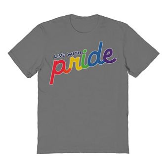 Men's COLAB89 by Threadless Live with Pride - Rainbow Edition Pride Graphic Tee
