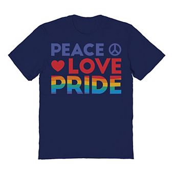 Men's COLAB89 by Threadless Peace Love Pride Pride Graphic Tee