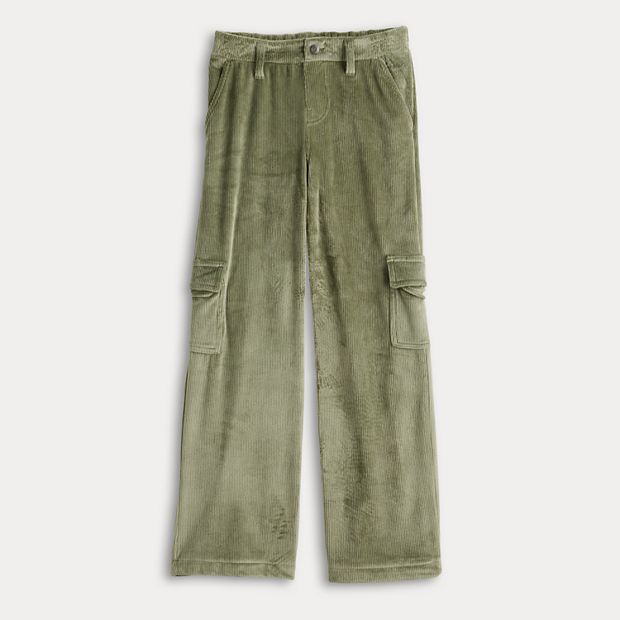 Girls 6-20 SO® Cozy Corduroy Wide Leg Cargo Pants in Regular