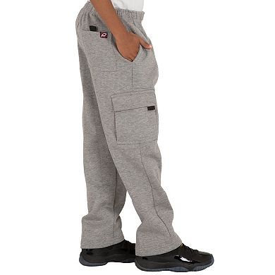 Vibes Boy's Relaxed Fit Fleece Cargo Sweatpants Open-bottom