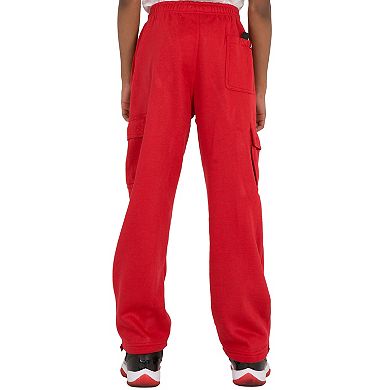 Vibes Boy's Relaxed Fit Fleece Cargo Sweatpants Open-bottom