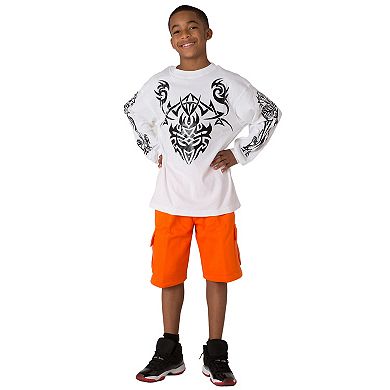 Vibes Boy's Relaxed Fit Fleece Cargo Pull-on Shorts