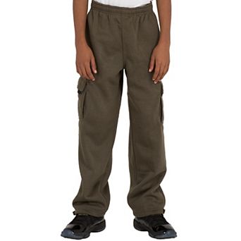 Vibes Boy's Relaxed Fit Fleece Cargo Sweatpants Open-bottom