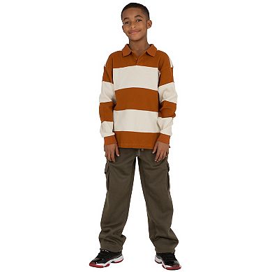 Vibes Boy's Relaxed Fit Fleece Cargo Sweatpants Open-bottom