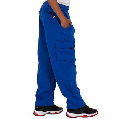 Vibes Boy's Relaxed Fit Fleece Cargo Sweatpants Open-bottom
