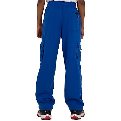Vibes Boy's Relaxed Fit Fleece Cargo Sweatpants Open-bottom