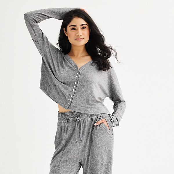 Clay Hooded Wrapped Hacci Cardigan Set