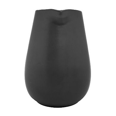 Everyday Decor Black Rustic Ceramic Pitcher