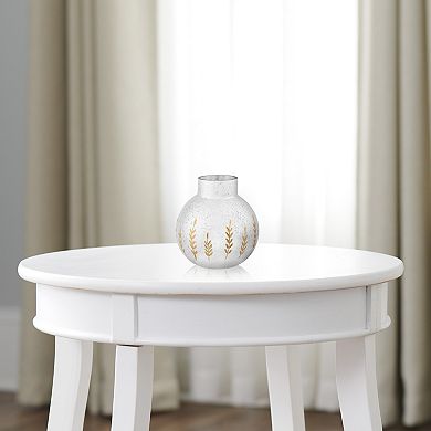 Everyday Decor Gold-Tone Embossed Speckled Glass Vase Table Decor