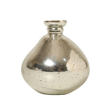 Everyday Decor Rounded Mercury Glass Vase Table Decor