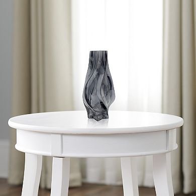 Everyday Decor Smoky Tinted Twisted Glass Vase Table Decor