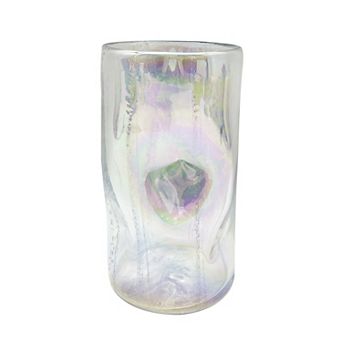 Everyday Decor Iridescent Bubble Glass Vase Table Decor