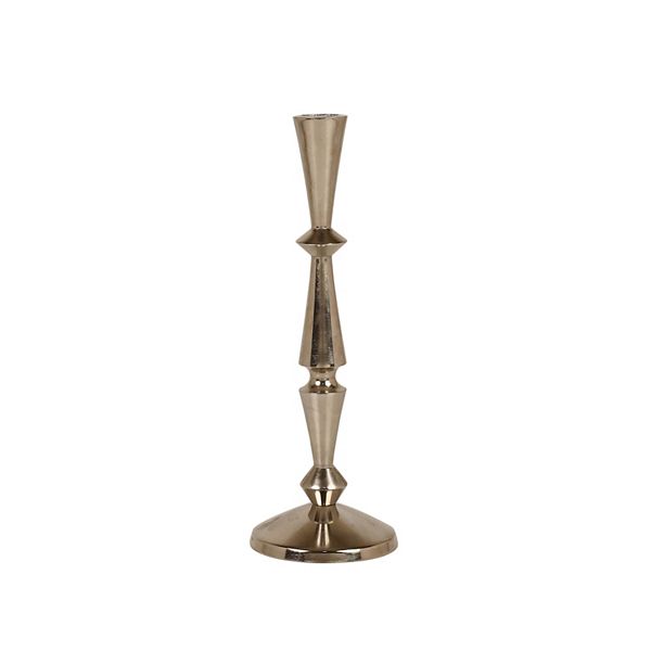 Everyday Decor Silver Geometric Tall Tapered Candle Holder - Multi (LARGE)