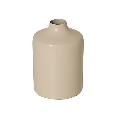 Everyday Decor Simple Enameled Metal Narrow Neck Vase Table Decor