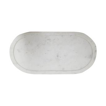 Everyday Decor Simple Oval Marble Tray Table Decor