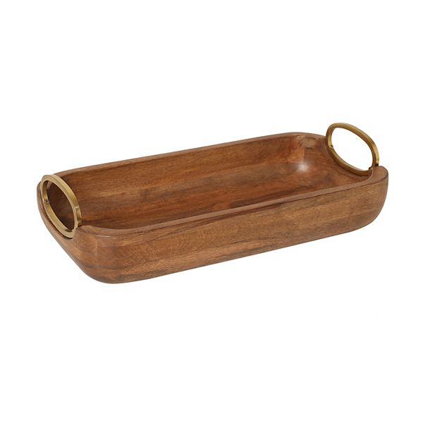 Everyday Decor Oblong Silver Metal Tr...