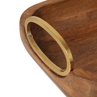 Everyday Decor Modern Mixed Material Oblong Tray