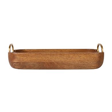 Everyday Decor Modern Mixed Material Oblong Tray