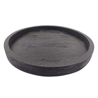 Everyday Decor Dark Mango Wood Round Tray Table Decor