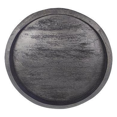 Everyday Decor Dark Mango Wood Round Tray Table Decor