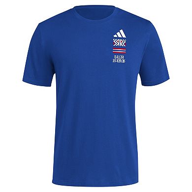 Men's adidas Royal Kansas Jayhawks Reverse Retro Baseball 2 Hit T-Shirt