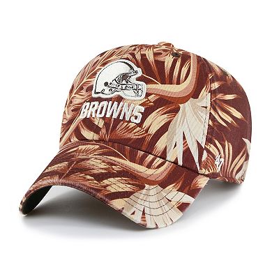 Men's '47 Brown Cleveland Browns Tropicalia Clean Up Adjustable Hat