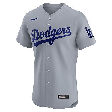 Men's Nike  Gray Los Angeles Dodgers Alternate Vapor Premier Elite Patch Jersey
