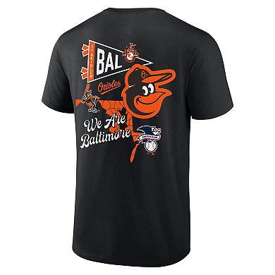 Men's Fanatics Branded Black Baltimore Orioles Split Zone T-Shirt