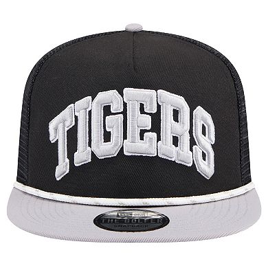 Men's New Era Black Detroit Tigers Throwback Meshback Golfer Hat