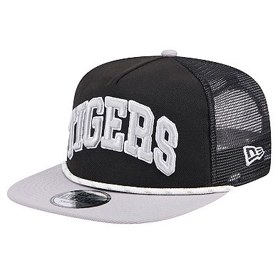 Men's New Era Black Detroit Tigers Throwback Meshback Golfer Hat