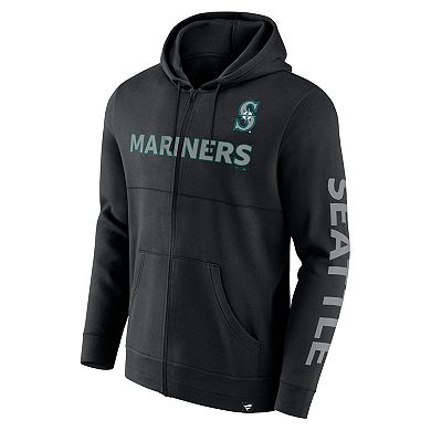 Men's Fanatics Branded Black Seattle Mariners Ace Hoodie Full-Zip Sweatshirt