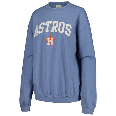 Women's Soft as a Grape Navy Houston Astros Pigment Dye Pullover Sweatshirt