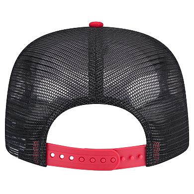 Men's New Era Black Atlanta Braves Throwback Meshback Golfer Hat