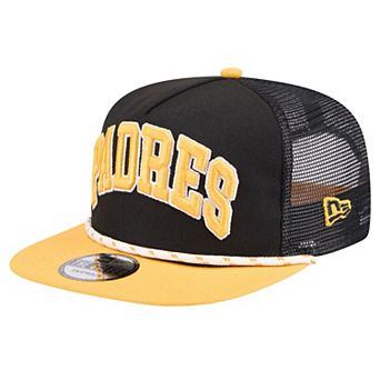Men's New Era Black San Diego Padres Throwback Meshback Golfer Hat
