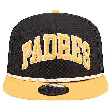 Men's New Era Black San Diego Padres Throwback Meshback Golfer Hat