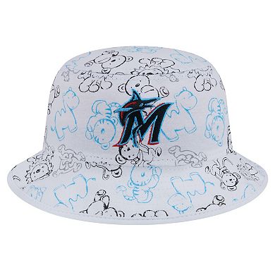 Toddler New Era White Miami Marlins Animal Bucket Hat