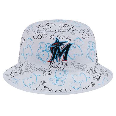 Toddler New Era White Miami Marlins Animal Bucket Hat