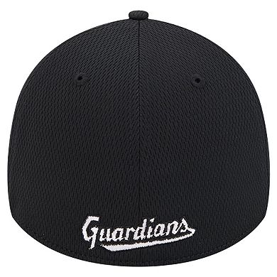 Men's New Era Black Cleveland Guardians Active Dash Mark 39THIRTY Flex Hat