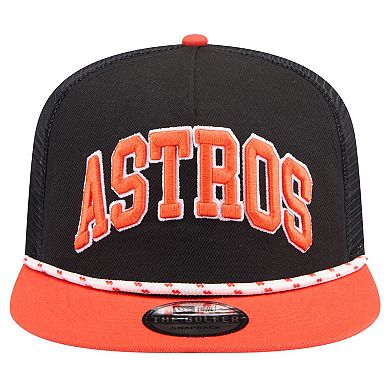 Men's New Era Black Houston Astros Throwback Meshback Golfer Hat